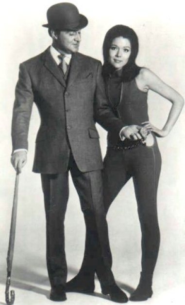 Diana Rigg in a publicity photo for The Avengers with Patrick McNee