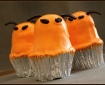 Orange alien cupcakes